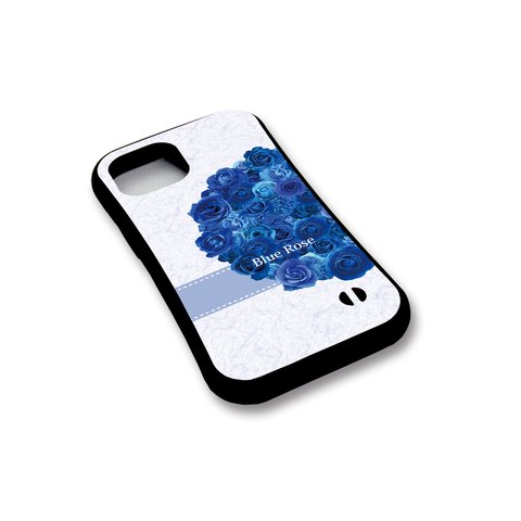 グリップケース iPhoneケース【Blue RoseⅡ（ブルーローズⅡ）】（名入れ可）