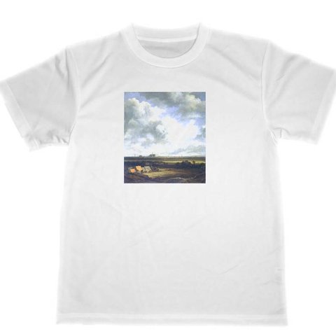 ヤーコプ・ファン・ロイスダール ドライ　Tシャツ　名画　絵画　アート　グッズ　漂白場のあるハールレムの風景