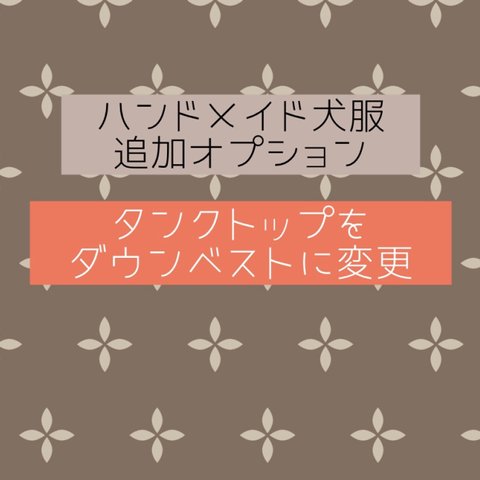 【追加オプション】タンクトップをダウンベストに変更