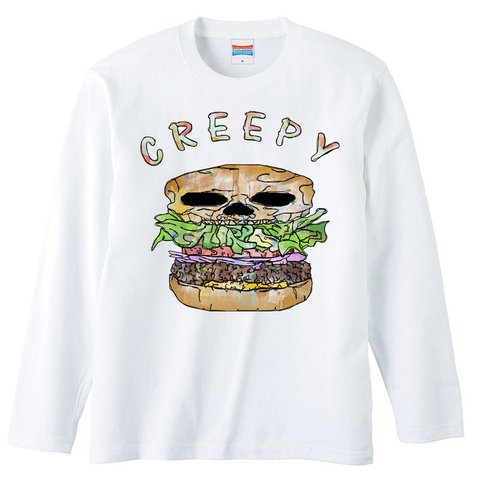 [ロングスリーブTシャツ] Creepy hamburger