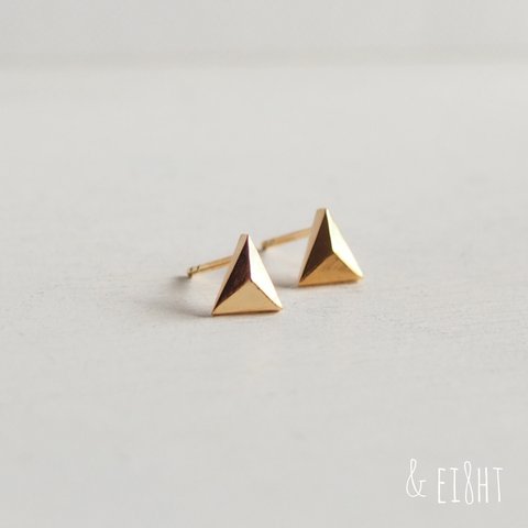 【再販】- 18KGP- Triangleピアス