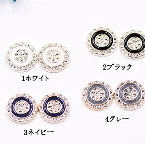 A1909_3   30個  デコパーツ レースと六弁花 18mm アクリル エポ付  3X【10ヶ】