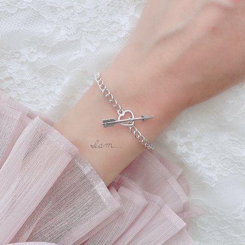 Heart arrow chain bracelet