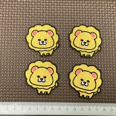 ライオンのカワイイ刺繍ワッペンセット【アイロン接着タイプ】