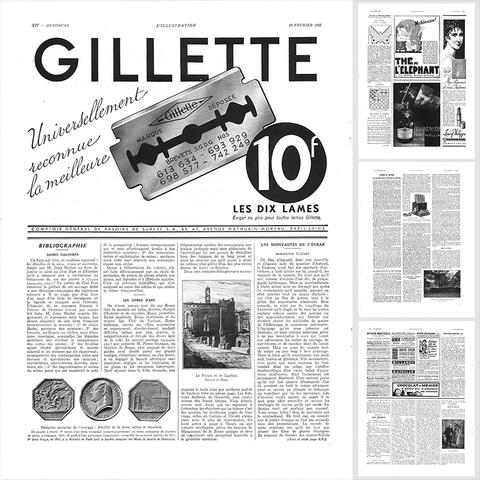 ヴィンテージ広告4P モノクロ　GILLETTE（1937年12月仏） 15PSa15-11