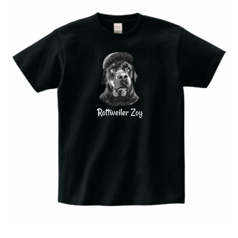 Rottweiler Zoy Tシャツ　プリント違い　黒