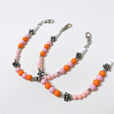 シューズストラップ《pink×orange》