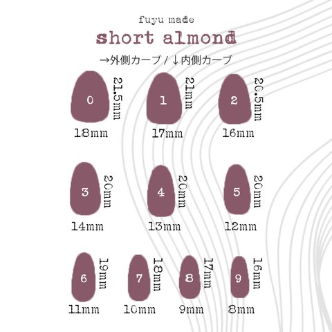 [サイズ計測チップ] ショートアーモンド