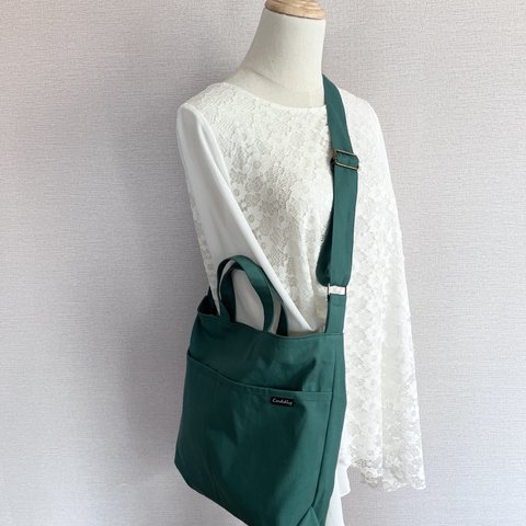 帆布ショルダーbag  緑色　グリーン　帆布