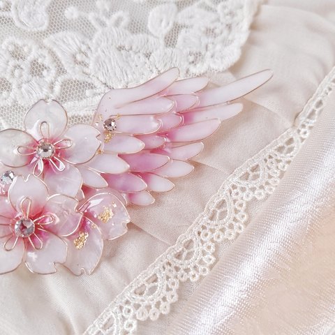 （A）桜咲く翼のブローチ（brooch of blooming wing〜cherryblossom〜）