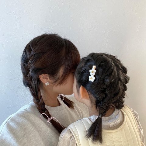 ゴールドフラワーヘアピン、ピアス