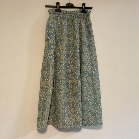 着物リメイク  Ｔ ギャザースカート  シルク 古布正絹 着物スカート