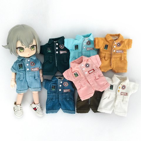 オビツ11服 ob11服 ジャンプスーツ 作業着 ねんどろいどどーる ドール衣装 ドール服 ob11 1/12サイズbjd服