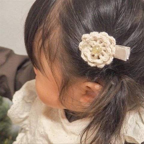 お花ピン　麦わら帽子ピン　ヘアクリップ　やっとこピン　2点セット