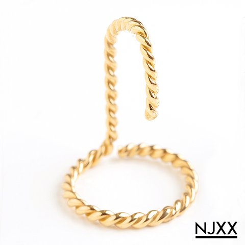  NJXX ネイルリング TYPE.3 ツイスト / K18 ゴールドコーティング シルバー925 K18GP SV NAIL RING