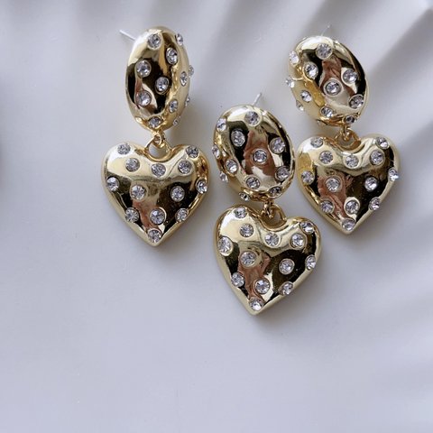 【在庫限り】2pcs)2858)インポートピアス)gold#5l