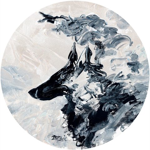 原画「Acrylic wolf-月影」