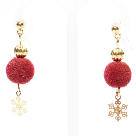 Flock Snow Earring<Bordeaux>