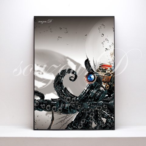 B4グラフィックアートポスター「octopus02」
