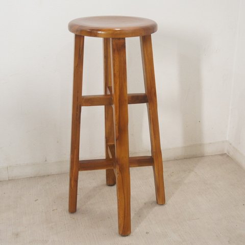 レトロ 古木 チーク無垢材 カウンター チェア ハイタイプ スツール 木製椅子 cha131