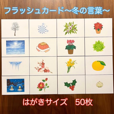 右脳が目覚める‼︎ フラッシュカード　冬50枚