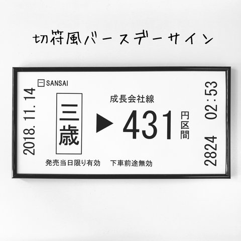 切符風 サインボード / バースデーサイン / バースデーフレーム