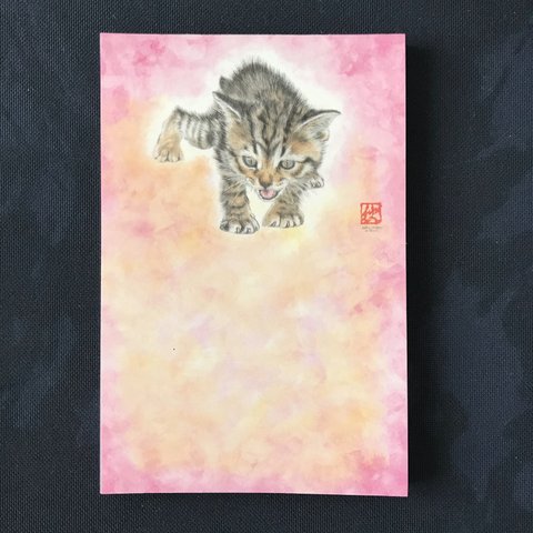 よちよち歩きの赤ちゃんネコ　メモパッド　メモ帳　40枚綴