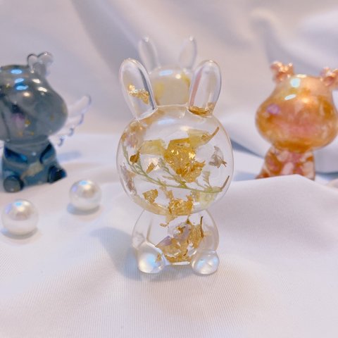 🐰 本物のお花が入ったみまもるん×金箔×クリアデザイン🐰みまもるん🥰💫