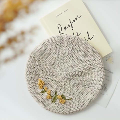 刺繍ベレー帽 mimosa / margaret(new)