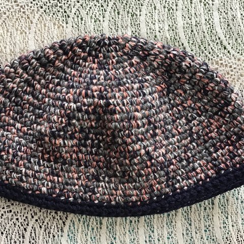 秋冬１５cm《MIXネイビー》ウール・イスラム帽子
