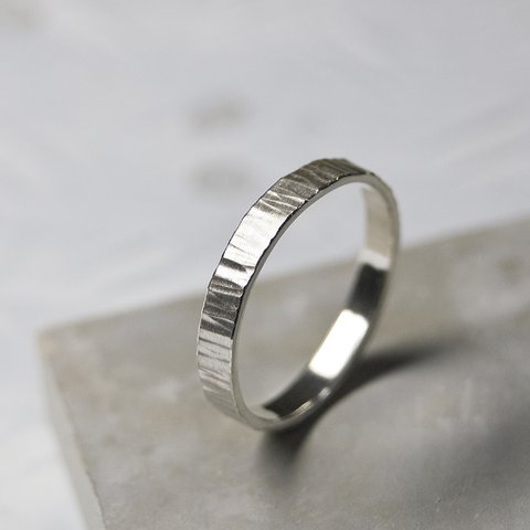 つや消し縦槌目 シルバーフラットリング 3.0mm幅 MATTE VERTICAL｜SILVER RING｜650