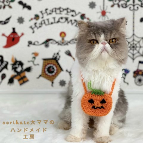 再販 🎃かぼちゃポシェット🎃　猫　ペット　ハロウィン