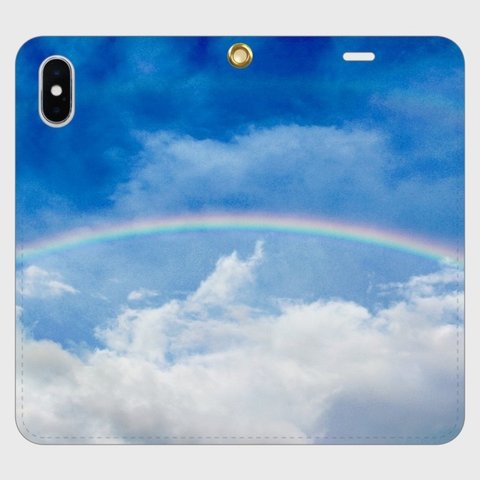 『Rainbow carrying happiness』 手帳型スマホケース ベルト帯なし【全機種対応・iPhone/Android】.