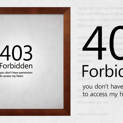 ポスター『403 Forbidden』L2フレーム付き（正方形配置）