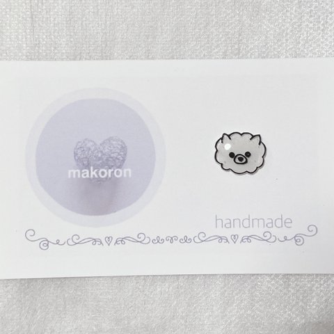 マスクピアス(マグネット or ピンバッチ)☆ポメラニアン