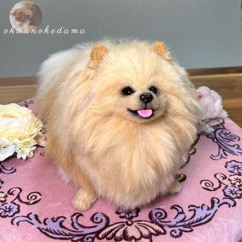 3D犬　ポメラニアン　オーダーメイド　（オプション25㎝）　羊毛フェルト　犬　