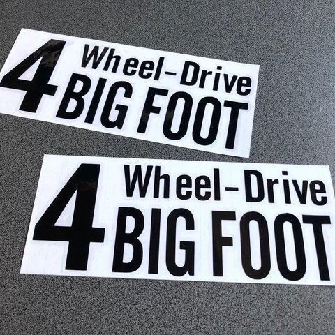 4wheel drive 4BIG FOOT bumper ステッカー  お得2枚セット  4wd 四駆 オフロード クロカン アメ車 【カラー選択可】 送料無料♪