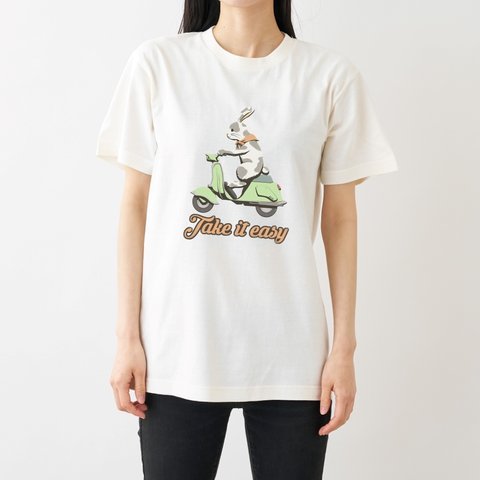 BIKER RABBIT Tシャツ アイボリー