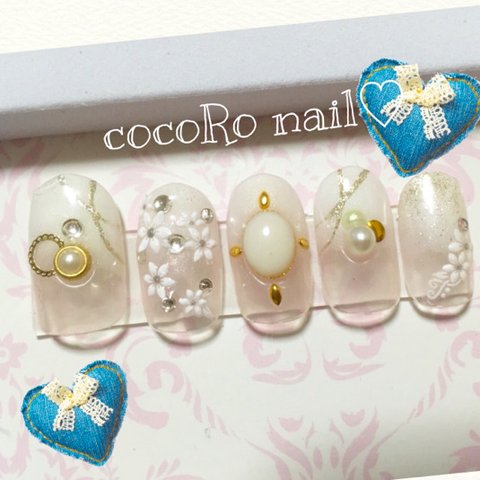 ウエディング特集 ジェルnailチップ 送料無料 再販♥︎ブライダル 花 再販♥︎