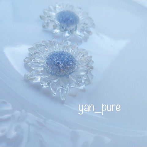 silver clear flower ピアス /イヤリング