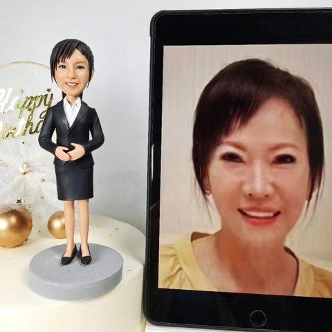 ケーキトッパー オーダーメイド 似顔絵プレゼント フィギュア人形ぬいぐるみ 上司 社長 友達 昇進 退職 還暦祝い 記念日祝い 誕生日祝い