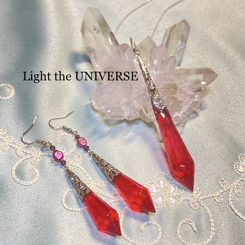 《セットご購入特典1,000円OFF》【宝石の夢シリーズ☆ルビー】　ペンダントトップ＋ピアス（イヤリング変更可）