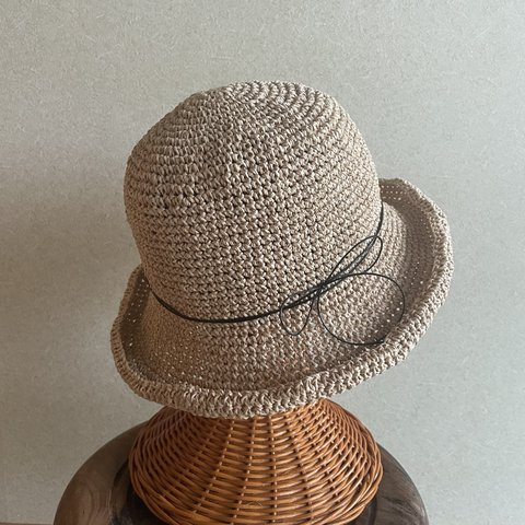 【1点もの】sasawashiの夏帽子 ナチュラル