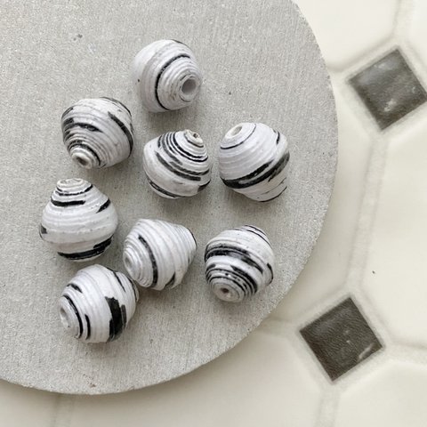 6pcs  Handmade* 資材 B21-174 Recycle paper beads