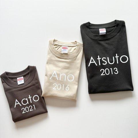 A021☆半袖Tシャツ.長袖. ロンパース☆名入れ☆誕生日やプレゼントにも♡