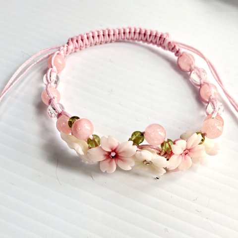 受注制作☆桜☆桜Cherry blossom garden bracelet☆春アクセサリー
