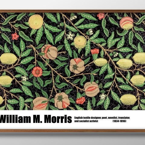 1-10282■ポスター　絵画　インテリア　A3サイズ　『ウィリアム・モリス』イラスト　アート　北欧