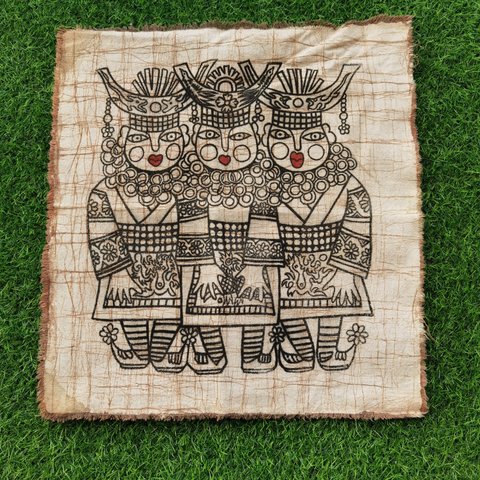 中国 バティック 民族トライバルアート ペインティング ウォール 漢民族 インテリア ルーム 装飾 #502