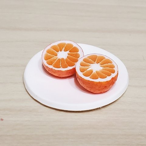 ミニチュアフルーツ　オレンジ半分カット　約1/6サイズ
