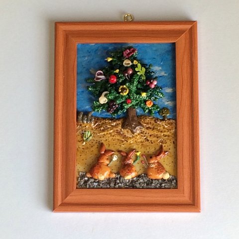 動物たちのクリスマスツリー（ミニフレーム）